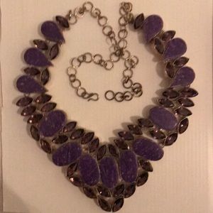 FIRM PRICE!  Huge Charoite And Amethyst  Necklace